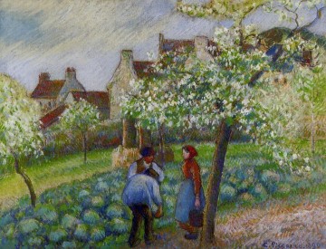 ciruelos en flor Camille Pissarro Pinturas al óleo